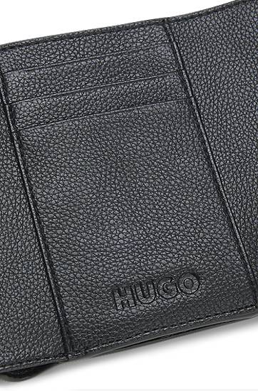 Peňaženka BOSS Grained faux-leather flap wallet with stacked-logo trim Čierna | 50547914, 1