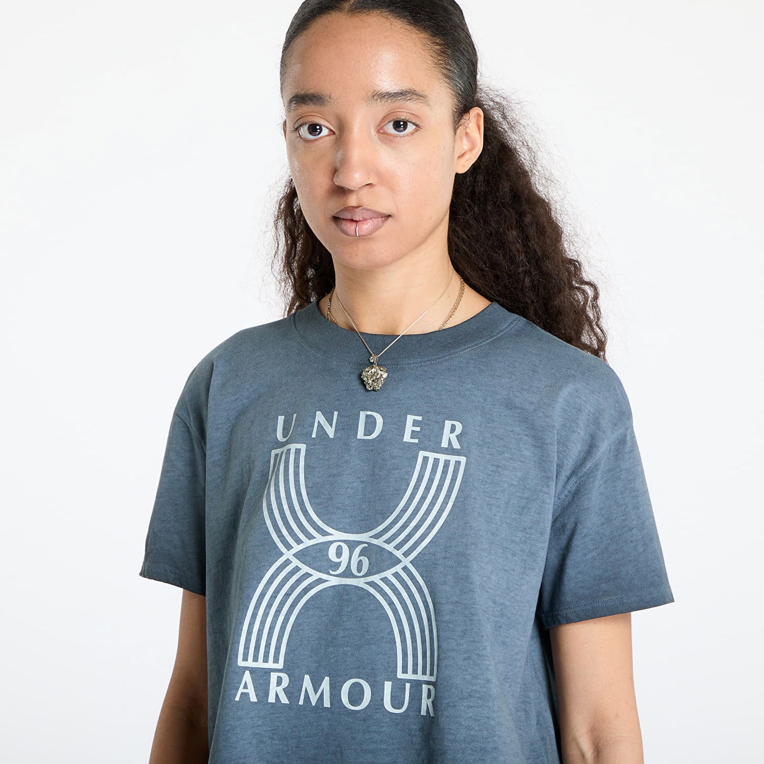 Crop Top Under Armour Under Armour Run 96 Graphic Crop Top Šedá | 1389568-001, 1