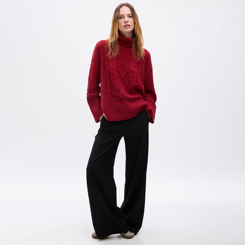 Sveter GAP Sweater Tneck Cable Sled XXS Červená | 815134-01