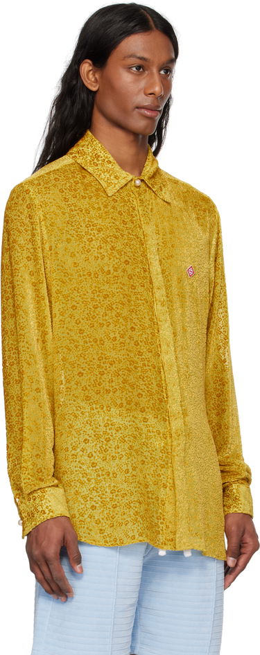 Košeľa Casablanca Casablanca Floral Devoré Silk Shirt Žltá | MS25-SH-174-01, 1