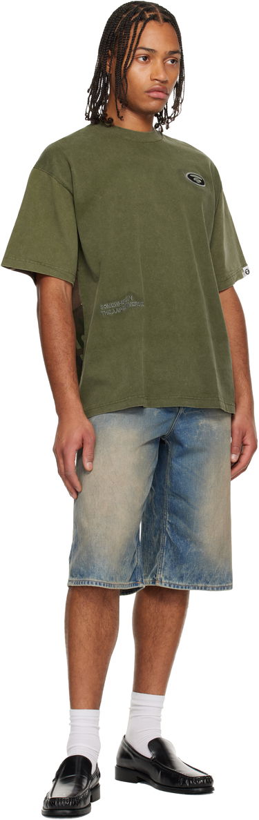 Tričko AAPE by A Bathing Ape A Bathing Ape 'AAPEUNVS' Moonface Logo T-shirt Zelené | AAPTEM1666XAOBGX, 3