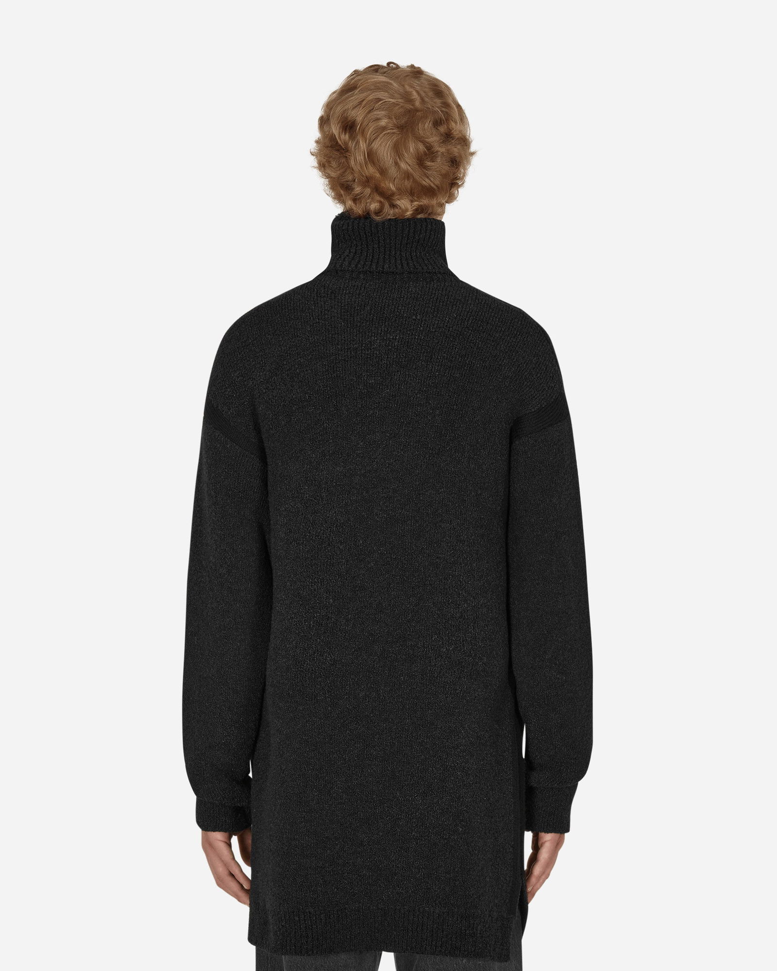 Micro Bouclé Knit Turtleneck Black