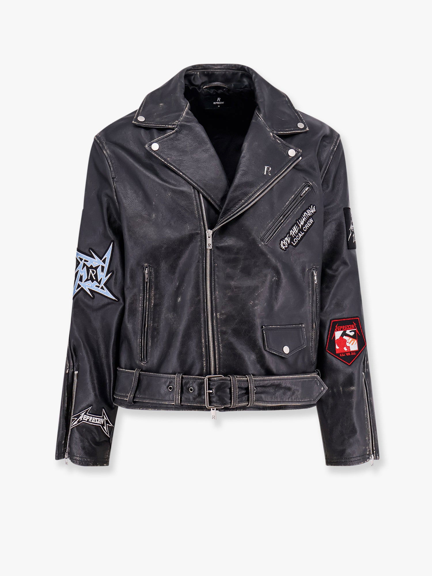 Bunda Represent Clo Vintage Leather Biker Jacket Represent Čierna | MLM173001, 0