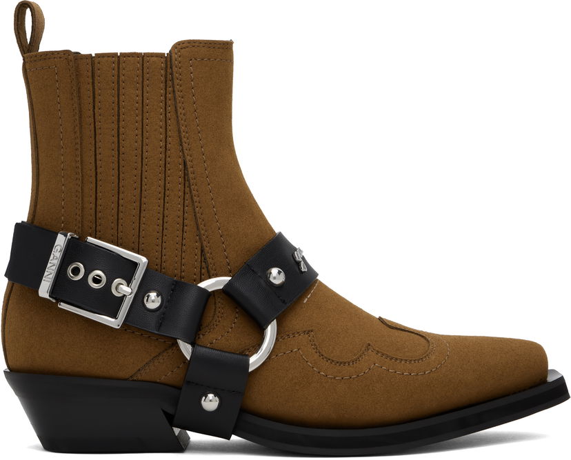 Tenisky a topánky GANNI GANNI Low Cut Western Chelsea Boots Hnedá | S2747