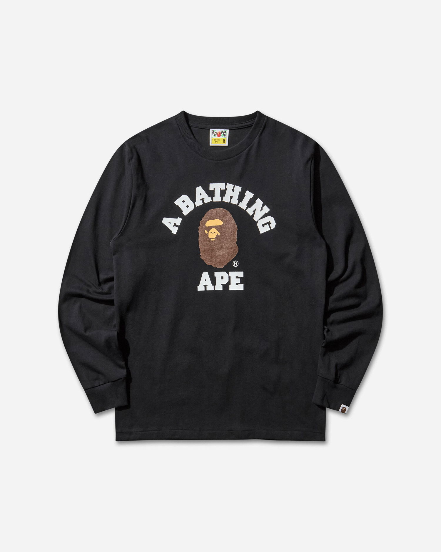Tričko BAPE College Longsleeve T-Shirt Čierna | 1L80111001 BLACK, 1