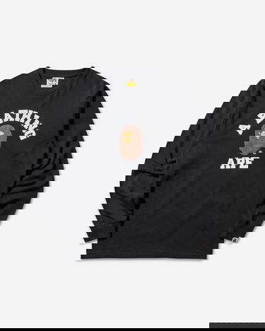 Tričko BAPE College Longsleeve T-Shirt Čierna | 1L80111001 BLACK, 1