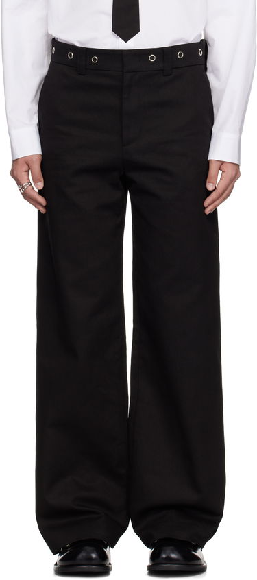 Nohavice We11done We11done Eyelet Detailed Trousers Čierna | WD-PT0-25-269-M-BK, 0