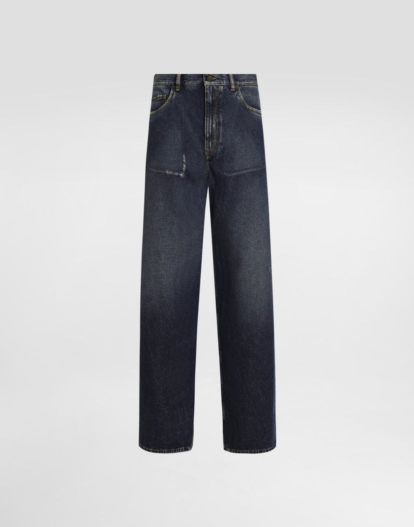 Džínsy Dolce & Gabbana Distressed wide-leg denim cotton trousers Modrá | GP18LDG8NH3S9001