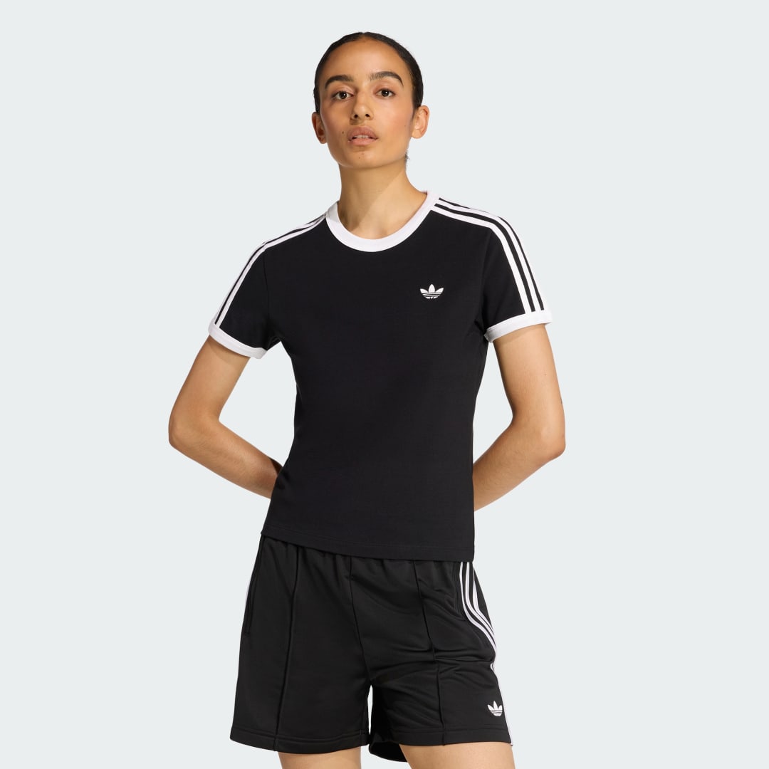 Tričko adidas Performance 3-Stripes Slim T-Shirt Čierna | KD7980, 0