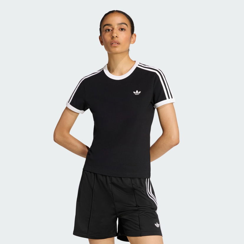 Tričko adidas Performance 3-Stripes Slim T-Shirt Čierna | KD7980