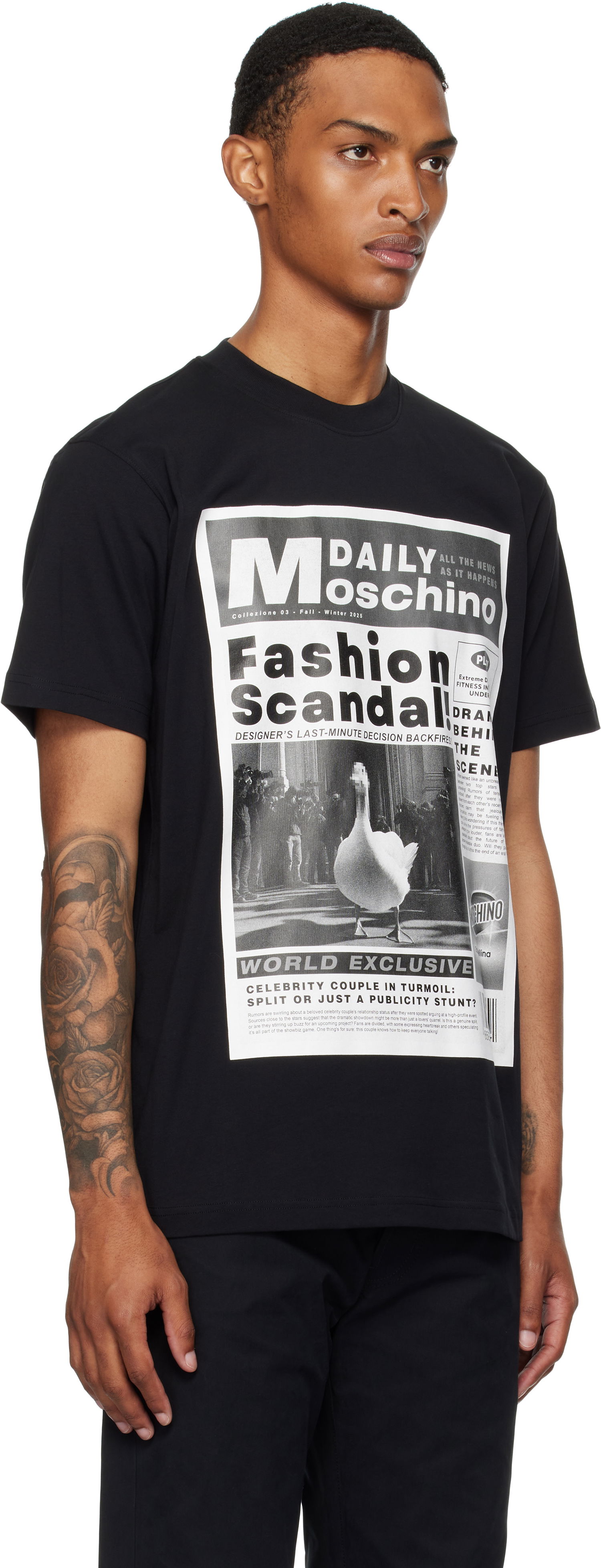 Tričko Moschino Moschino Daily Newspaper Graphic Tee Čierna | 252ZZ072452411555, 1