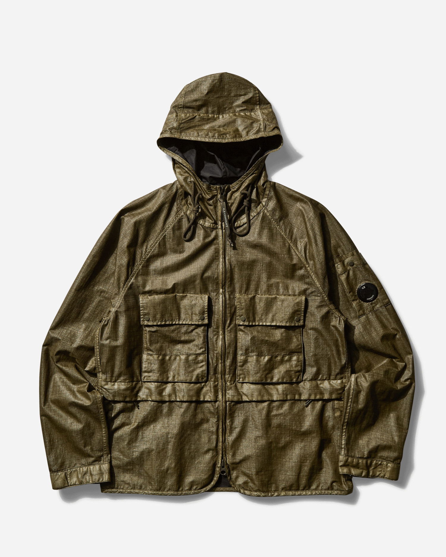 Pláštenka C.P. Company Rafia Zip Hooded Jacket Zelené | 18CMOW222A-110318G 669, 1