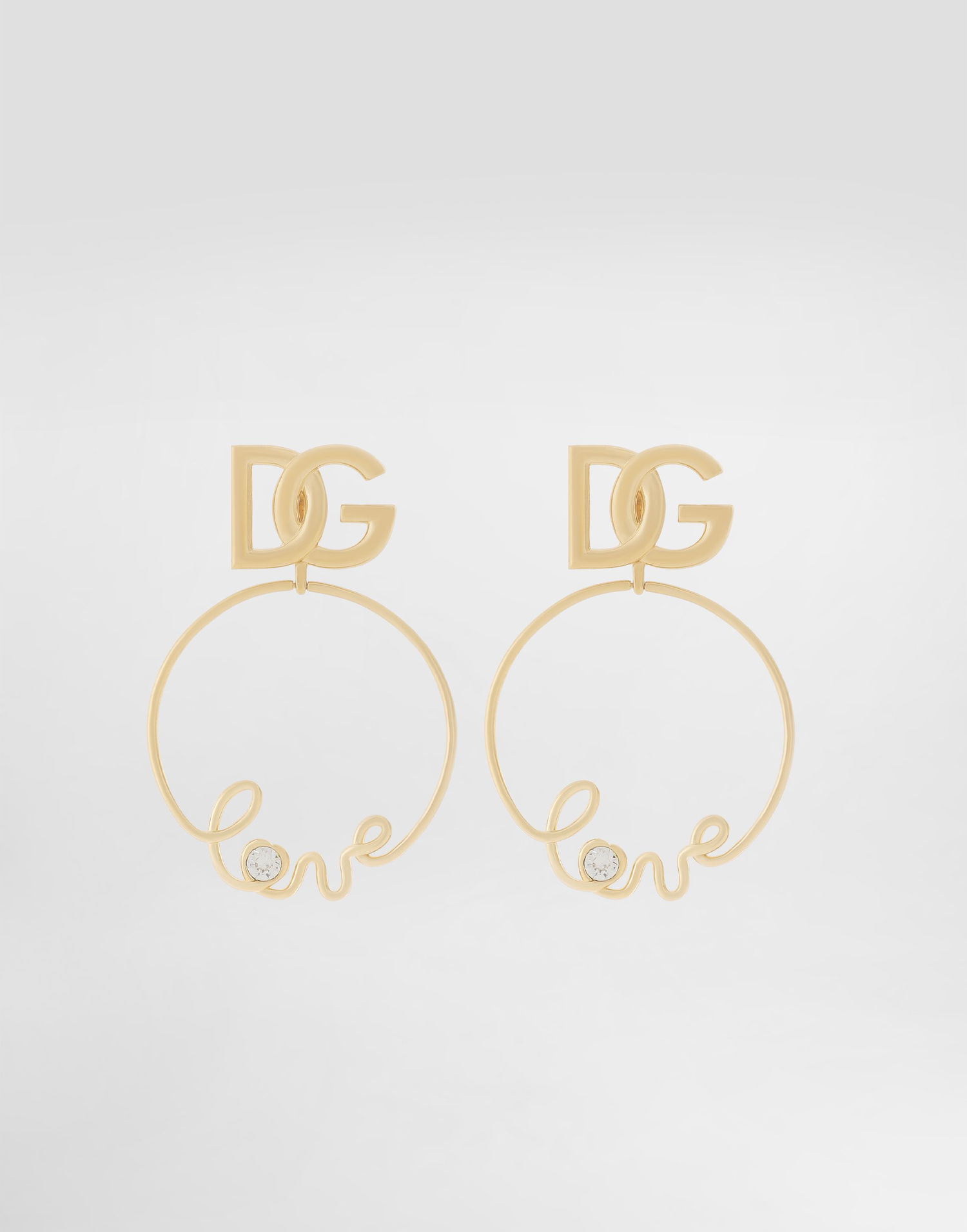 Náušnice Dolce & Gabbana Dolce & Gabbana Clip-on 'love' Earrings with DG Logo Metalická | WEP2L8W1111ZOO00, 0