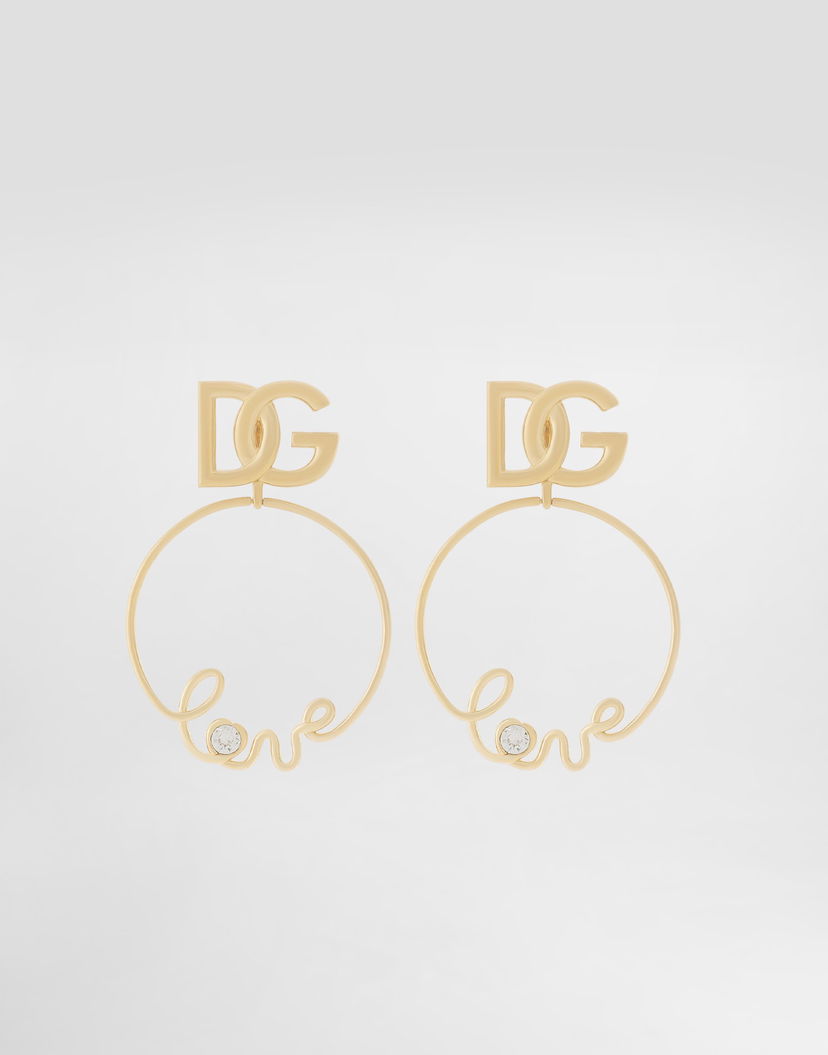 Náušnice Dolce & Gabbana Dolce & Gabbana Clip-on 'love' Earrings with DG Logo Metalická | WEP2L8W1111ZOO00
