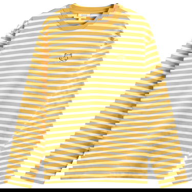 Tričko MAISON KITSUNÉ Maison Kitsuné Fox Head Marin Long Sleeve T-Shirt, Size Large Žltá | NM00106KJ0044-B762, 0