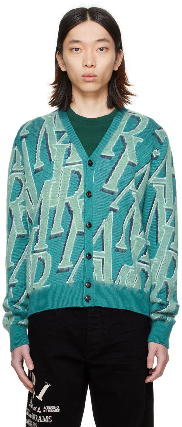 Sveter AMIRI Repeat Cardigan Modrá | PS24MKC002, 0