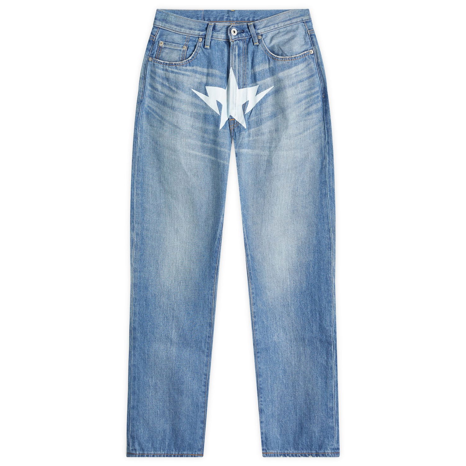 Džínsy BAPE Twin Star Relaxed Fot Jeans Modrá | 001DPK801003M-LIG, 0