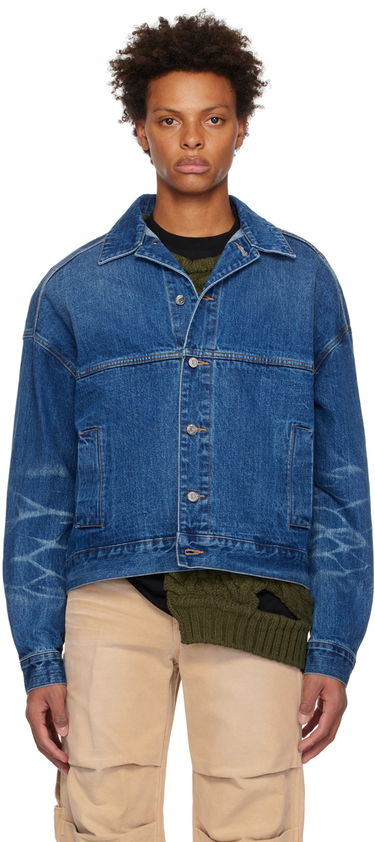 Bunda We11done We11done Printed Denim Jacket Modrá | WD-DJ3-22-376-U-BL, 0