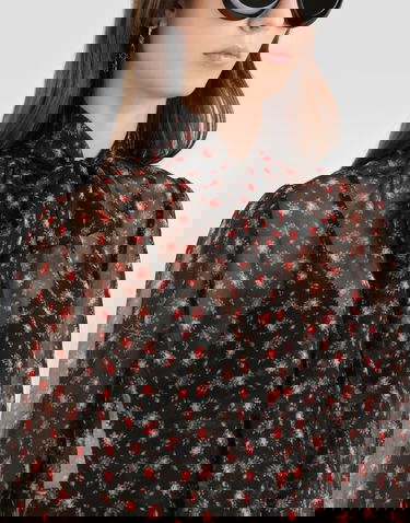 Košeľa Dolce & Gabbana Small Rose-print Chiffon Pussy-bow Top Rôznofarebný | F7BJ2TIS10IHN5XJ, 3