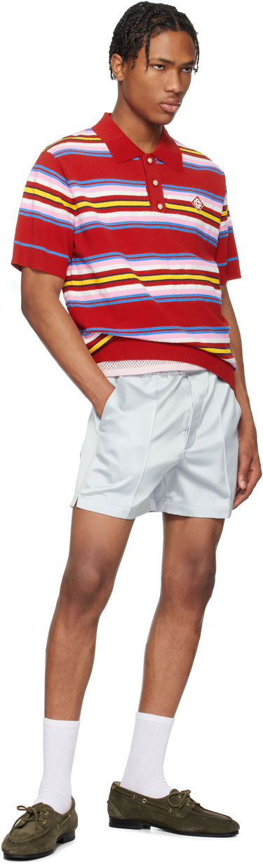 Polo tričko Casablanca Casablanca Stripe Oversized Polo Červená | MS25-KW-906-01, 3