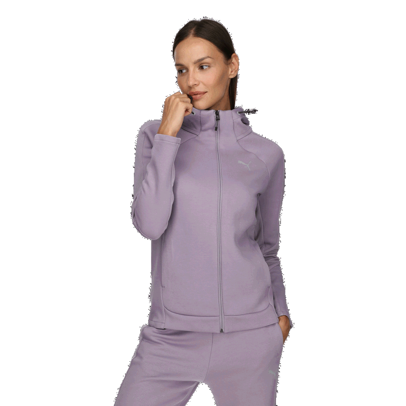 Mikina Puma EVOSTRIPE Full-Zip Hoodie Fialová | 681670-30