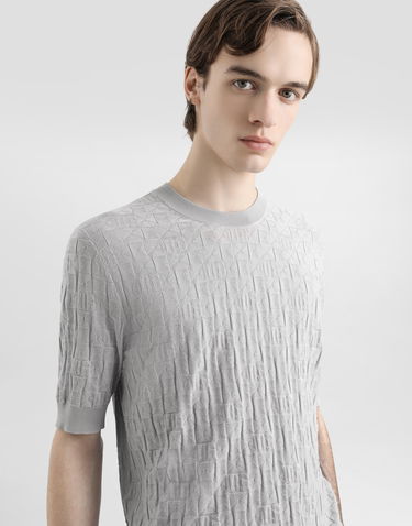 Sveter Dolce & Gabbana Dolce & Gabbana Silk Short Sleeve Sweater Šedá | GXX03TJBSLXN0038, 3