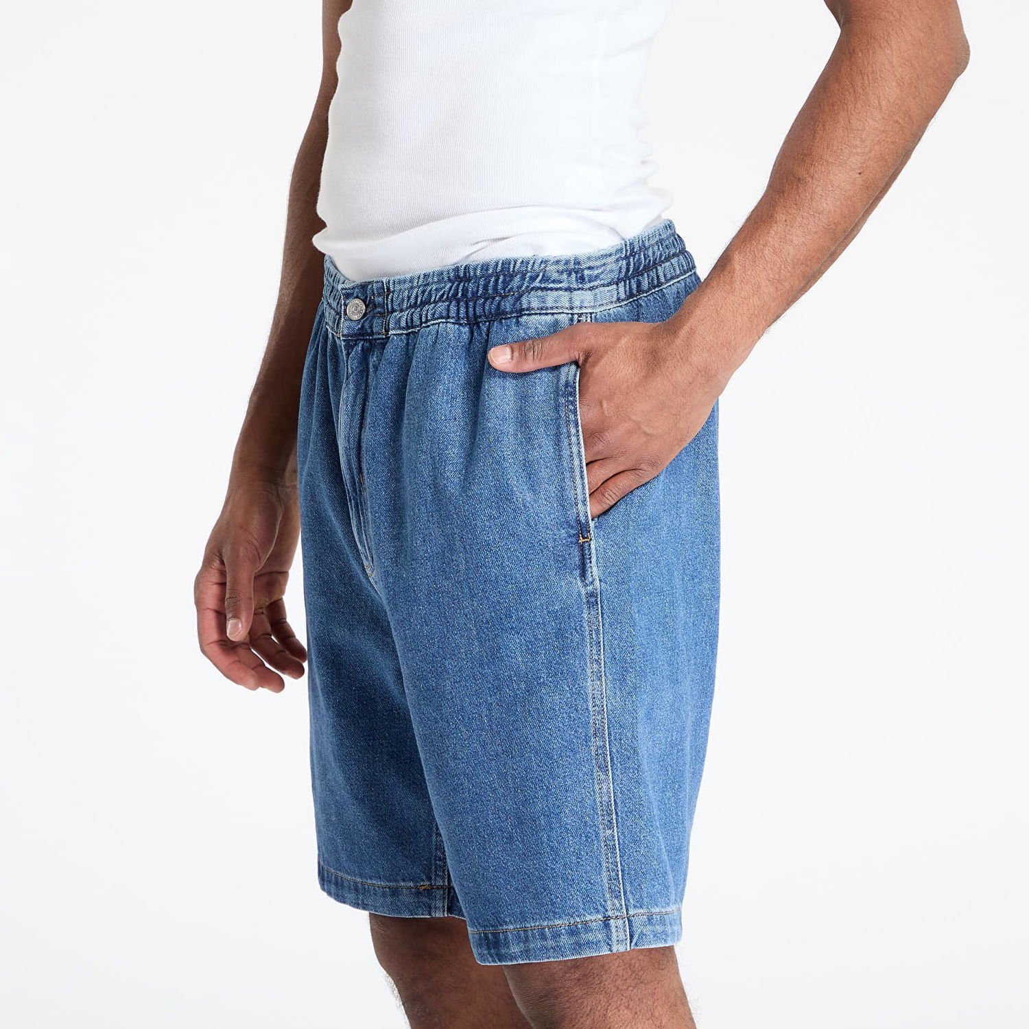 Šortky CALVIN KLEIN Calvin Klein Jeans Relaxed Denim Pull On Shorts Modrá | J30J327517 1A4, 1