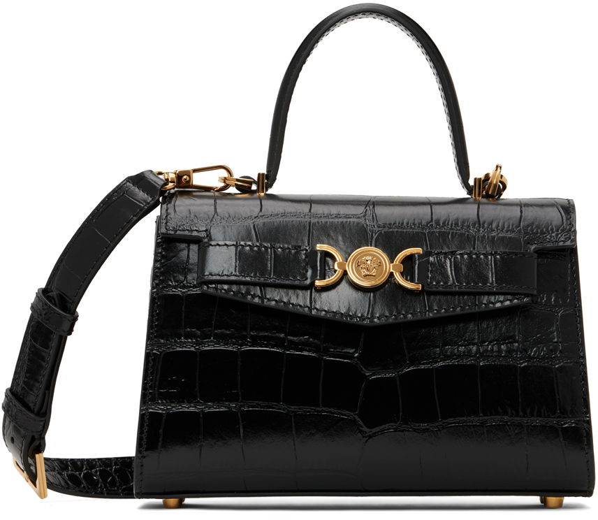 Kabelka Versace Croc-Effect Small Handbag Čierna | 1013824_1A08724_1B00V, 0