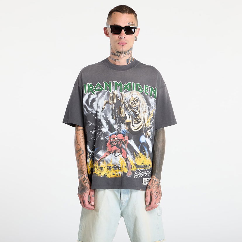 Tričko Represent Clo REPRESENT x Iron Maiden Number Of Beast T-Shirt Sunfade Grey Šedá | MLM100583-46