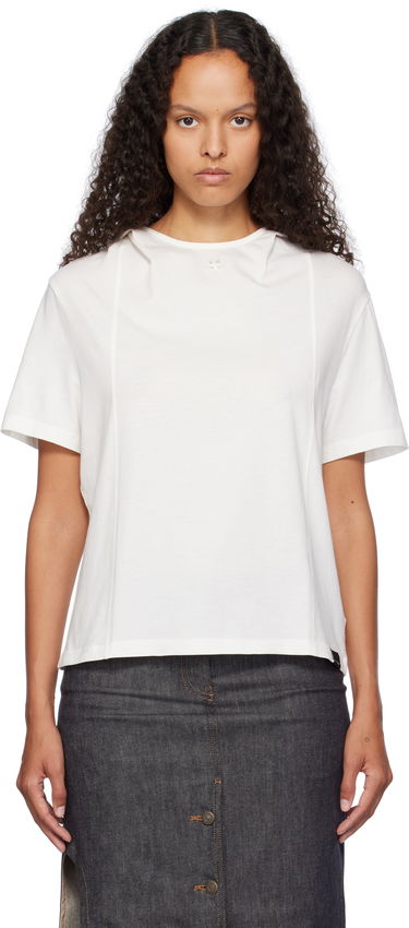 Tričko Courrèges Short Sleeve Cropped T-Shirt Biela | 424JTS159JS0175, 0