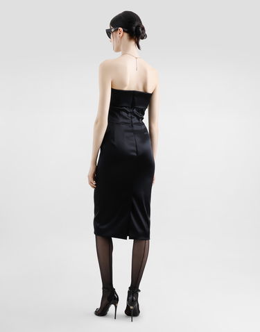 Šaty Dolce & Gabbana Dolce & Gabbana Satin Corset Sheath Calf-Length Dress Čierna | F6JNYTFURADN0000, 2