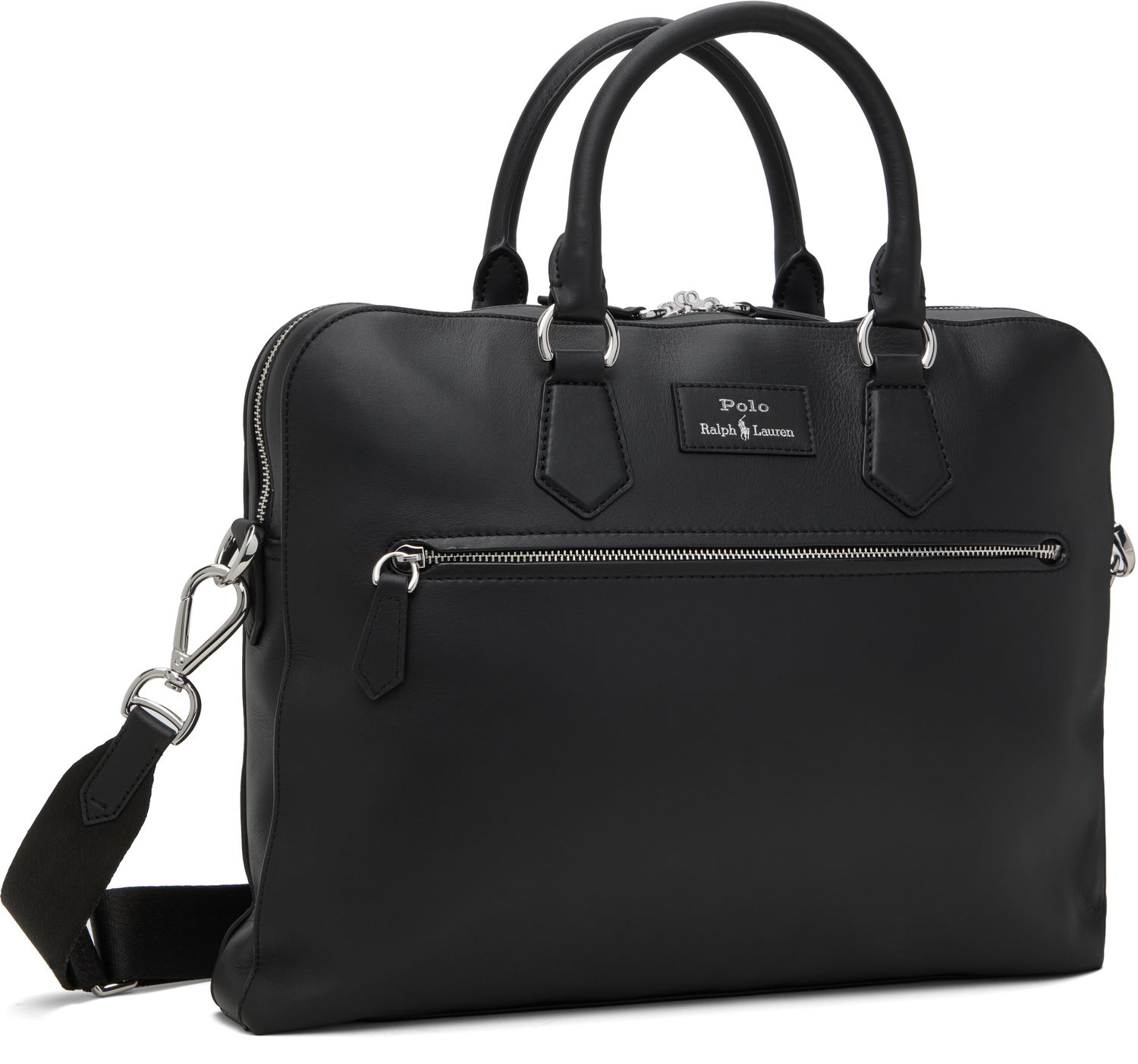 Taška cez rameno Polo by Ralph Lauren Ralph Lauren Smooth Leather Commuter Briefcase Čierna | 405962454001, 1
