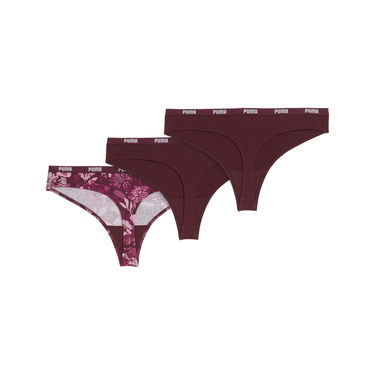 Nohavičky Puma 3 Pack Thong Panties Vínová | 947301_01, 1