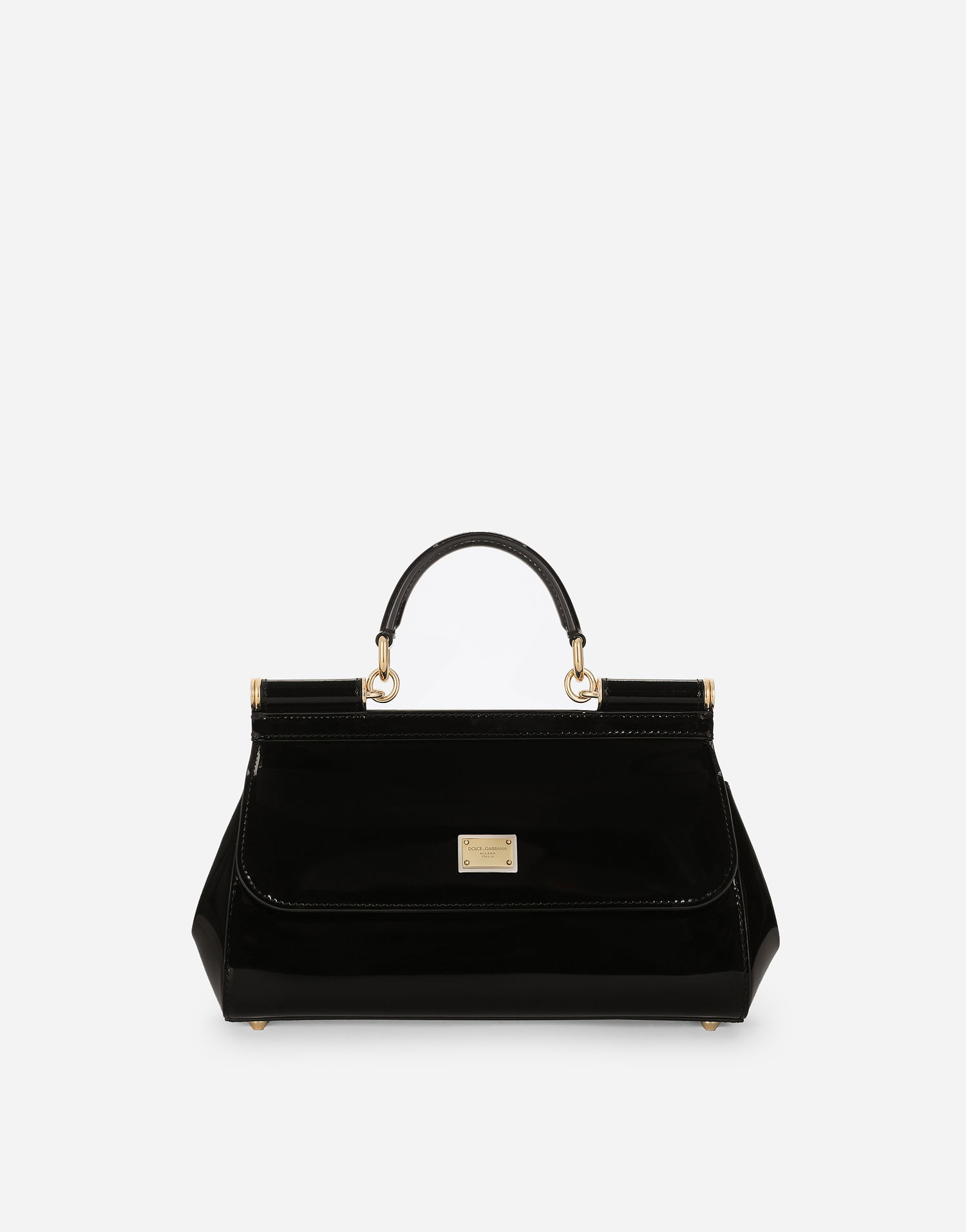 Kabelka Dolce & Gabbana Dolce & Gabbana Patent Leather Sicily Handbag Čierna | BB7652B147180999, 0