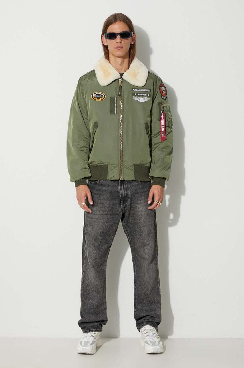 Bomber bunda Alpha Industries Injector III Air Force Bomber Jacket Zelené | 198113.01, 1