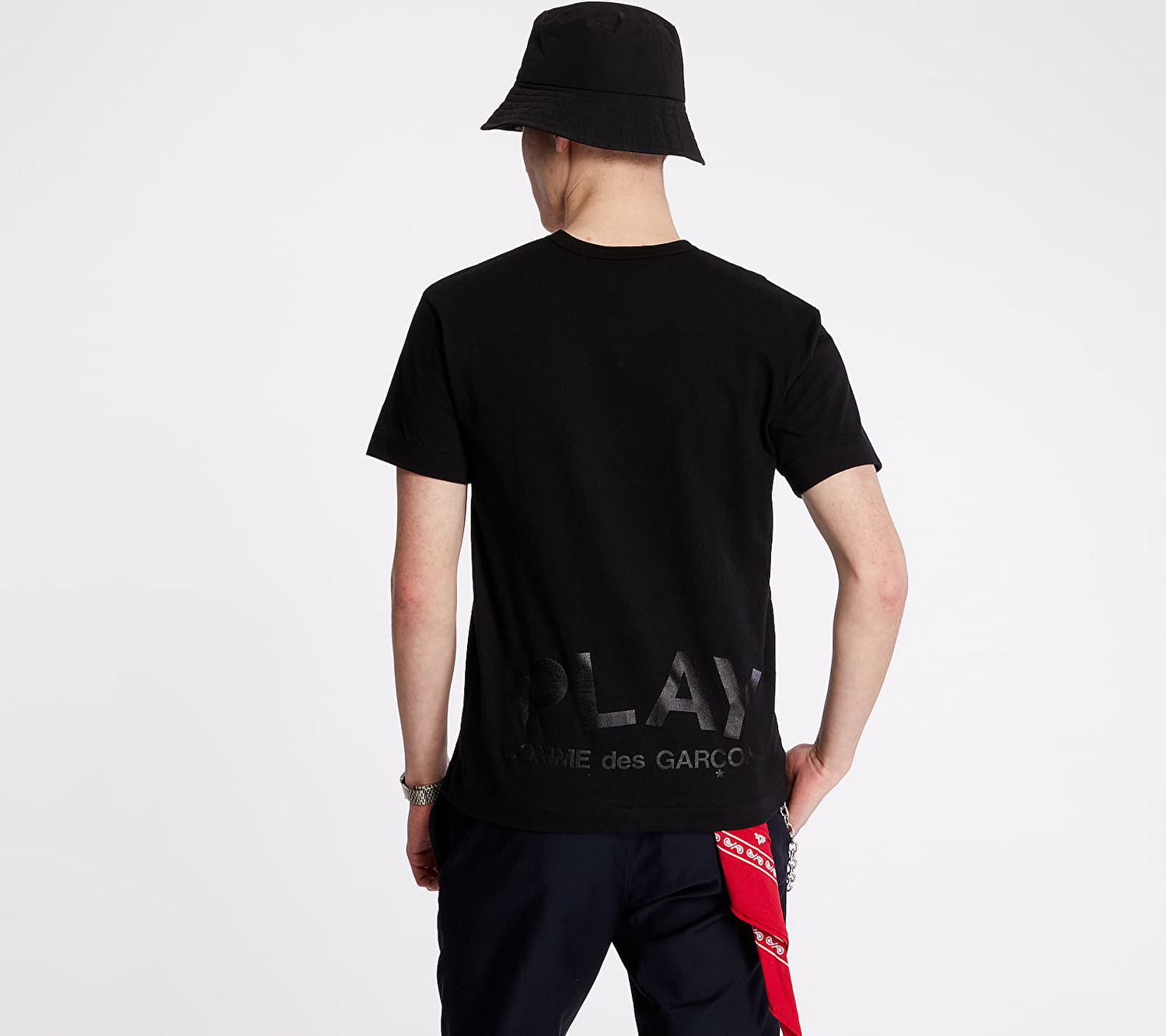 Tričko Comme des Garçons Comme des Garçons PLAY Double Heart T-Shirt Čierna | AX-T194 BLACK, 1
