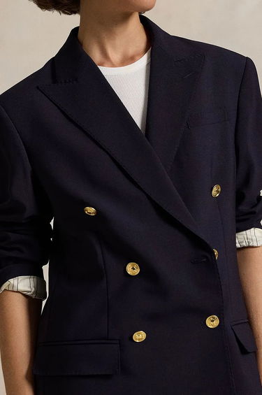 Bunda Polo by Ralph Lauren Double-Breasted Blazer Modrá | 211952717, 3