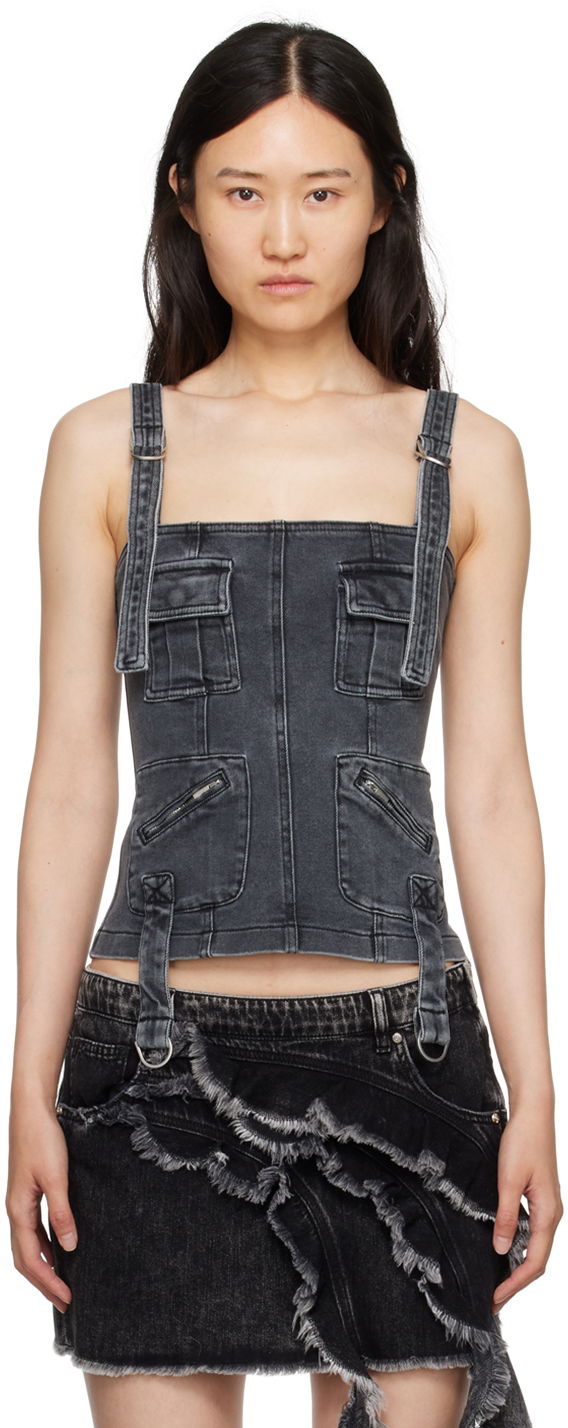Tielko Blumarine Faded Denim Tank Top Šedá | A322J098A, 0