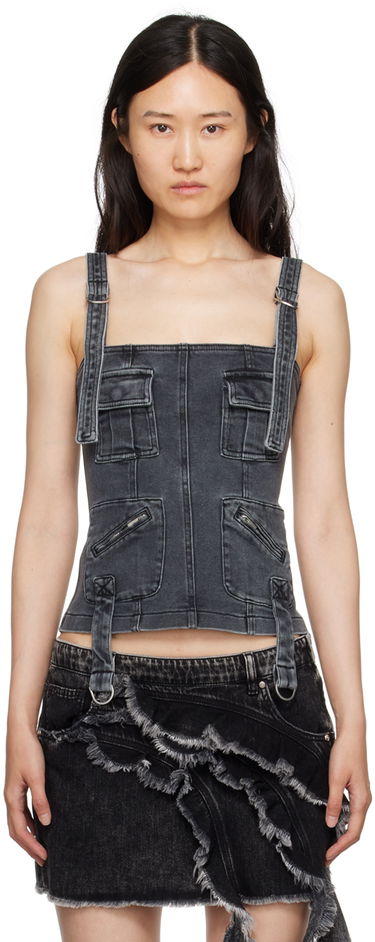 Tielko Blumarine Faded Denim Tank Top Šedá | A322J098A, 0