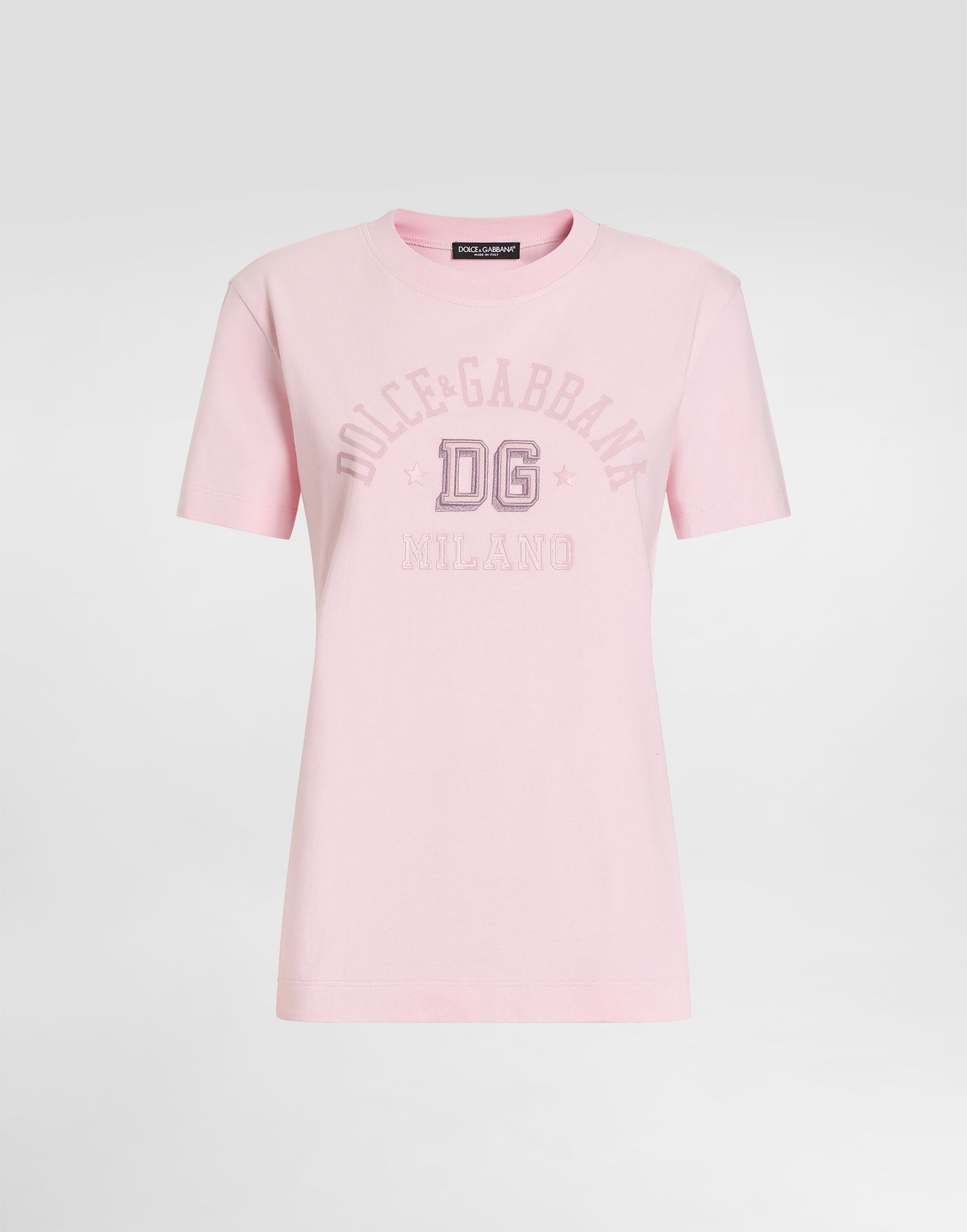 Tričko Dolce & Gabbana Dolce & Gabbana Oversize Jersey T-Shirt with DG Logo Embroidery Ružová | F8V42ZGDCX2F2528, 0