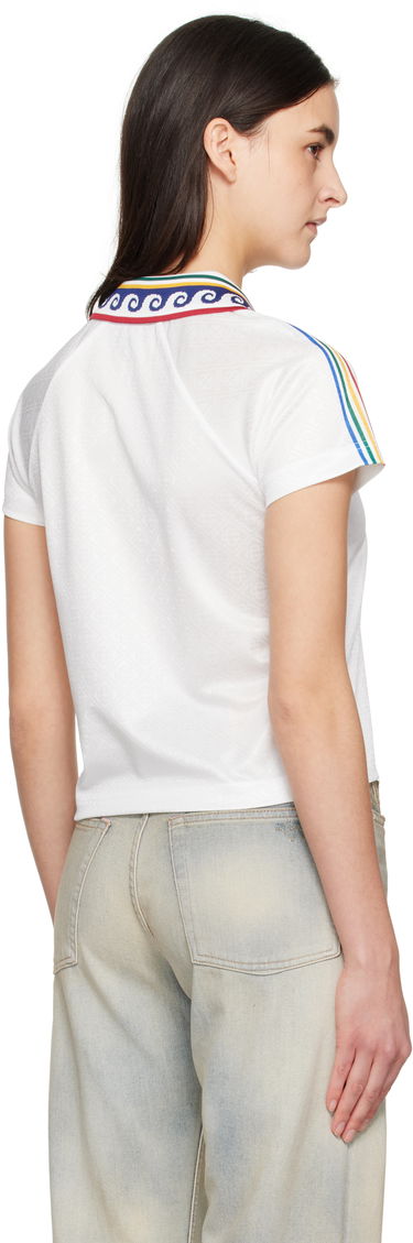 Tričko Casablanca Casablanca Jacquard Monogram Football T-Shirt Biela | WPS25-JTP-302-01, 2