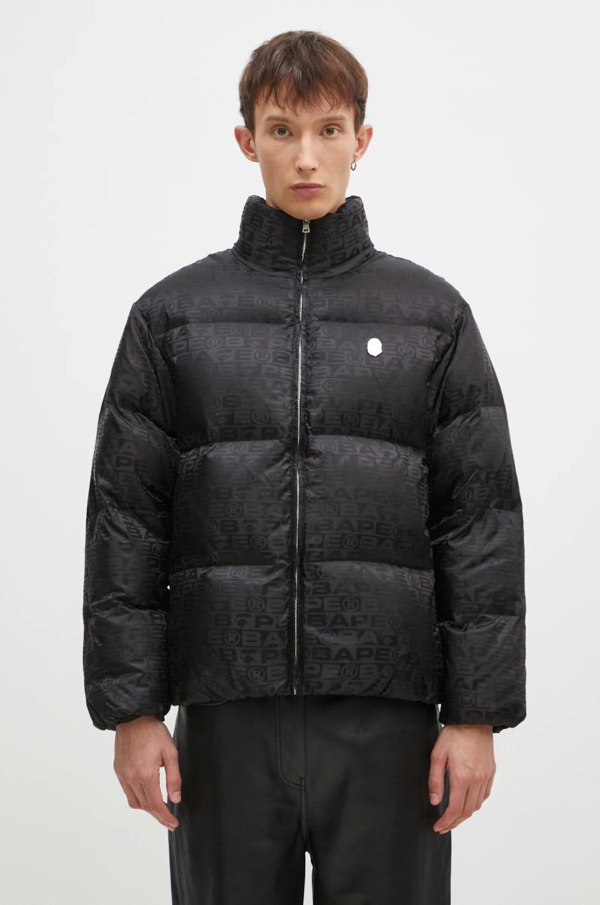 Prešívaná bunda BAPE Lux Sport Pattern Jacquard Nylon Down Jacket Čierna | 1K80144311, 0