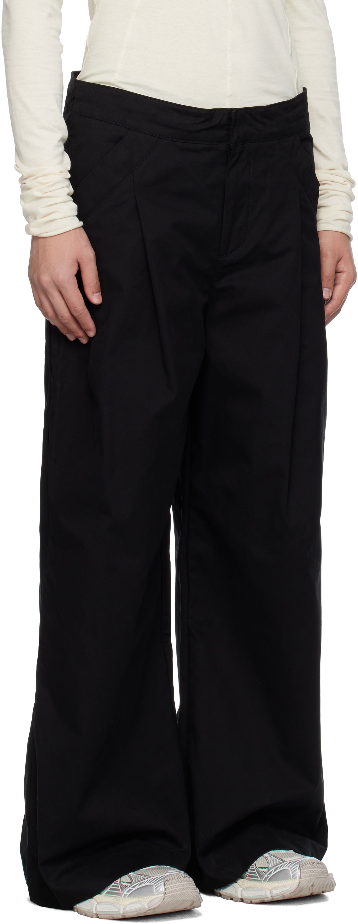 Nohavice Entire Studios Entire Studios Wares Pleated Trousers Čierna | ES2623BL, 1
