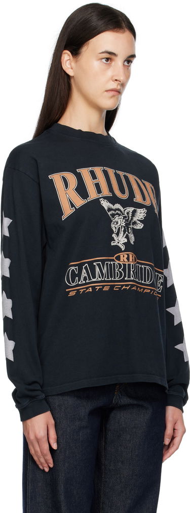 Tričko Rhude Rhude 'Cambridge State Champs' Long Sleeve T-Shirt Čierna | RHPF25TT15012, 1