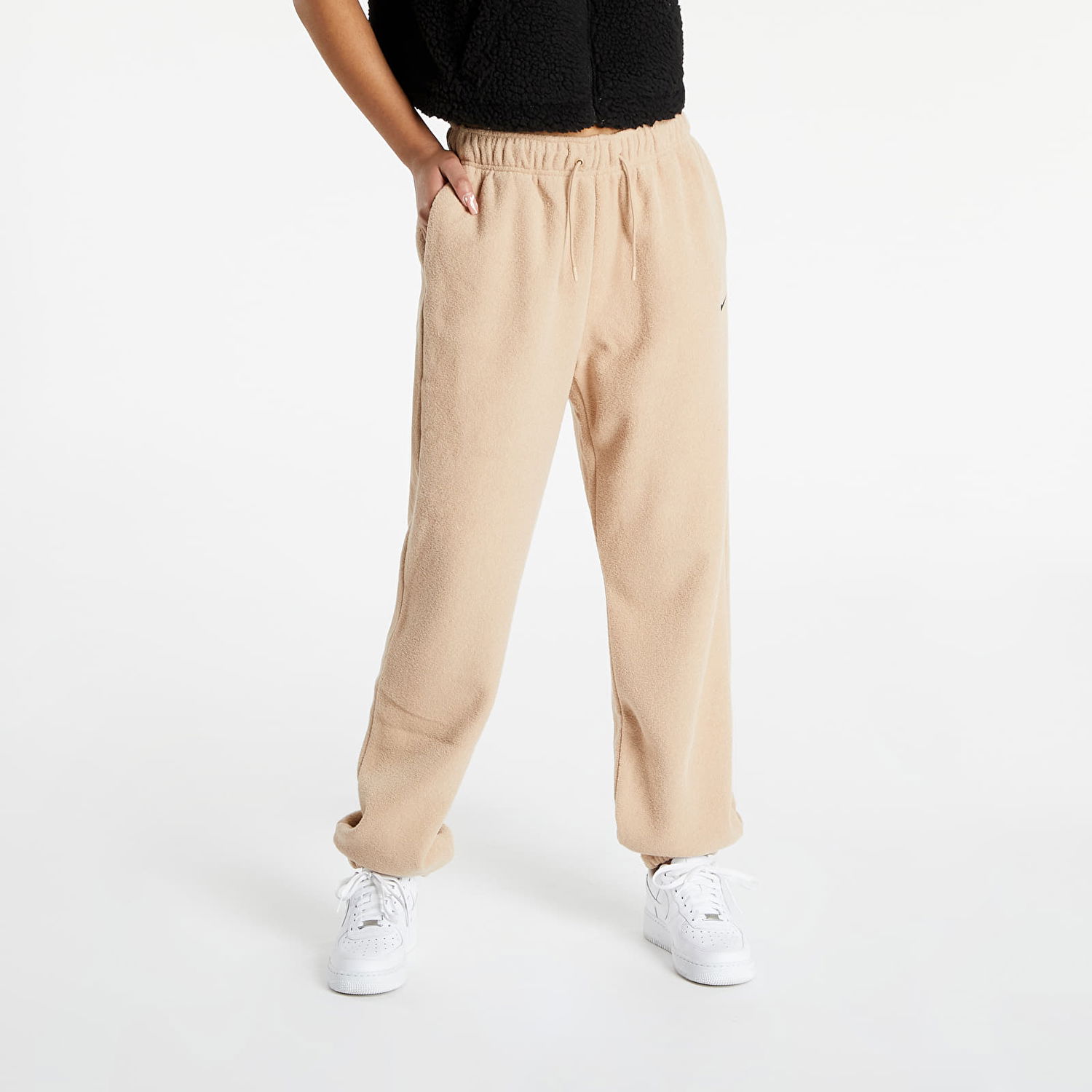 Tepláky Nike WMNS Essentials Soloswoosh Fleece Pant Béžová | DD5110-200, 0