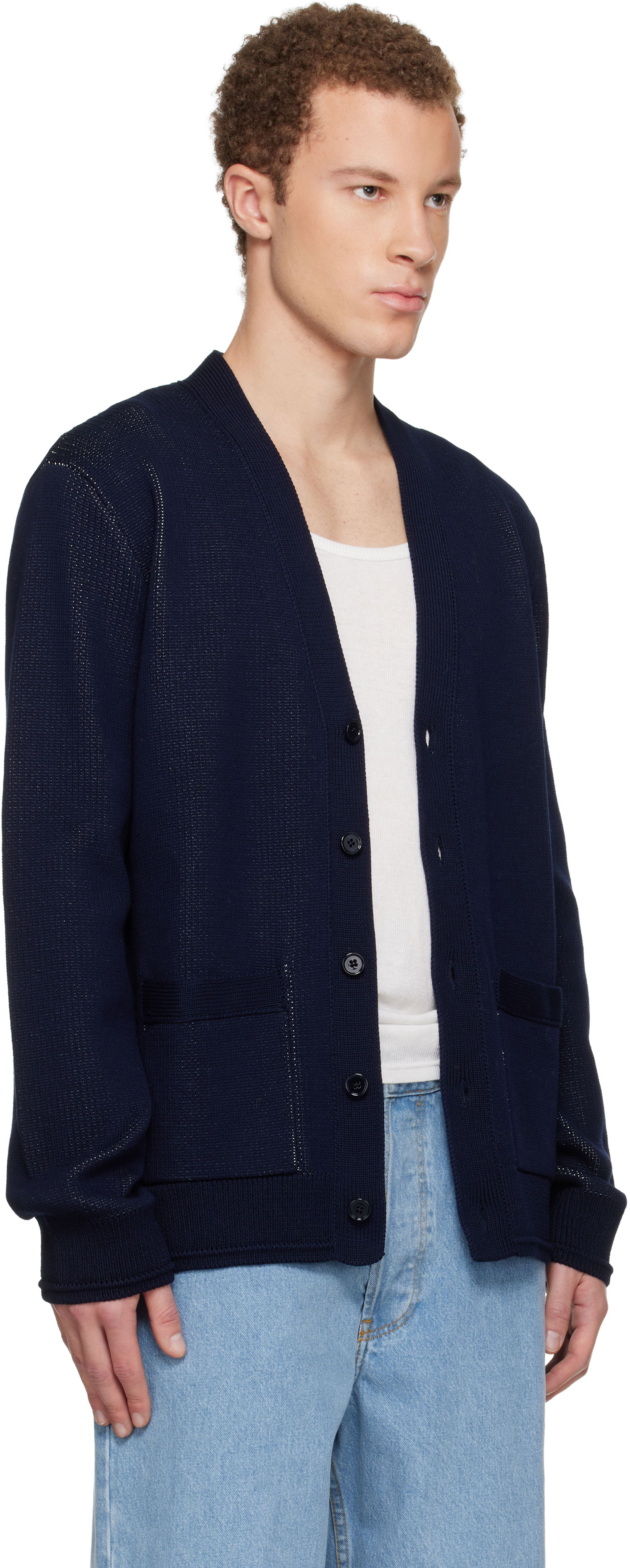 Sveter Givenchy V-Neck Knitted Cardigan with Pockets Navy | BMK00X4YNX499, 1