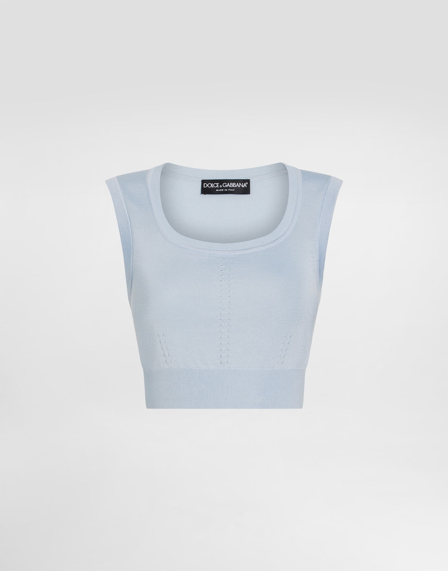 Tielko Dolce & Gabbana Dolce & Gabbana Silk Knitted Tank Top Modrá | FXT56TJBSM0B1581, 0