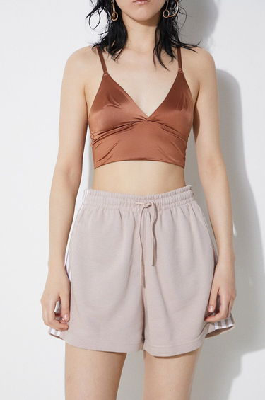 Šortky adidas Originals adidas Originals 3 Stripe French Terry High Waist Shorts Béžová | IP0694, 0