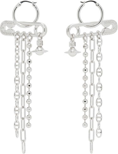 Náušnice Vivienne Westwood Vivienne Westwood Ginetta Safety Pin Orb Dangle Earrings Metalická | 6202017A-02P019-, 0