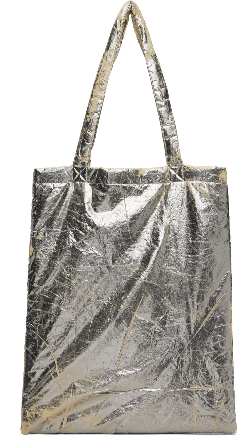 Tote bag Rick Owens DRKSHDW Concordians Crinkled Metallic Nylon Shopper Tote Metalická | DA02E7431 NPFPA